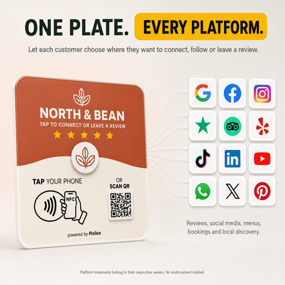 One plate, every platform — reviews, social media, menus, bookings and local discovery