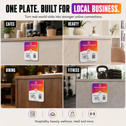 Pixlico Instagram plate on counters in cafes, beauty salons, restaurants and gyms